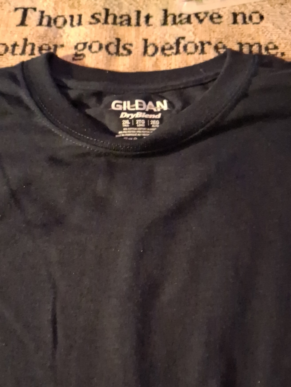 Mens Gildan Black DryBlend Short Sleeve Crew Neck Tee
